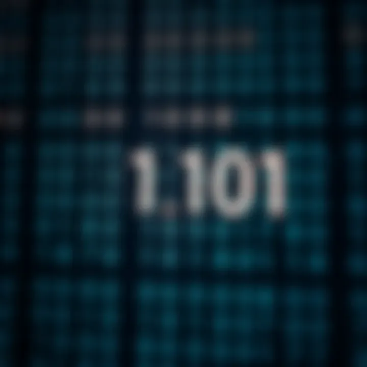 Diagram illustrating the binary numeral system with zeros and ones arranged in positional values