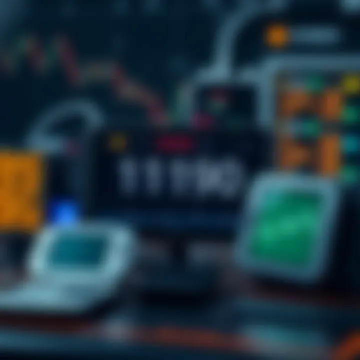 Graphic showing binary code converting to decimal values alongside everyday electronic devices