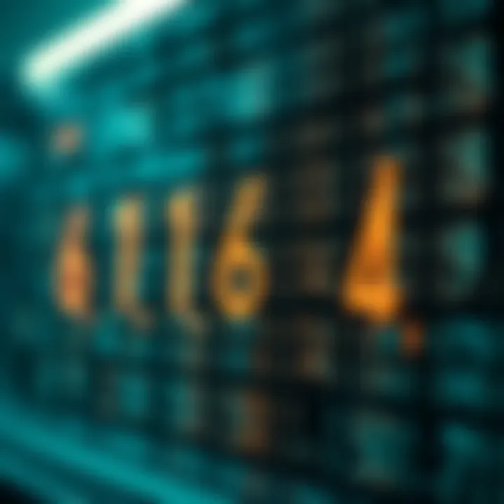 Illustration of converting binary values to decimal and hexadecimal number systems