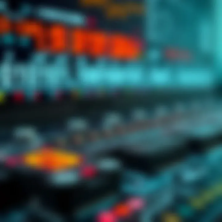 Visual representation of binary operations in computing with mathematical symbols and digital components