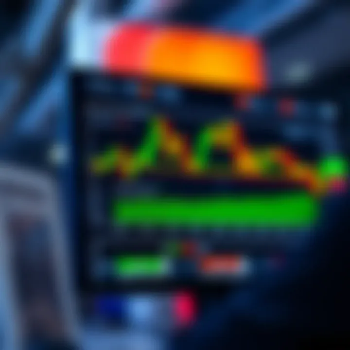 Digital interface displaying binary options trading chart with clear indicators and a demo account balance