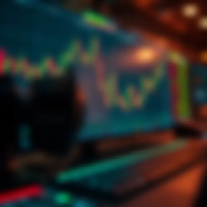 Conceptual illustration of binary options trading with charts and digital interface