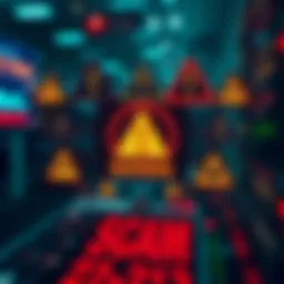 Digital representation of fraudulent binary trading schemes with warning symbols