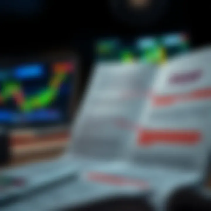 Graphic displaying PDF resources for studying chart patterns with highlighted key points and annotations