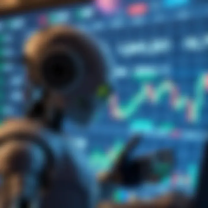 Conceptual graphic of a robot analyzing market charts alongside Nigerian currency symbols