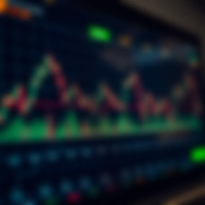 Graph showing cryptocurrency price fluctuations on a digital trading platform