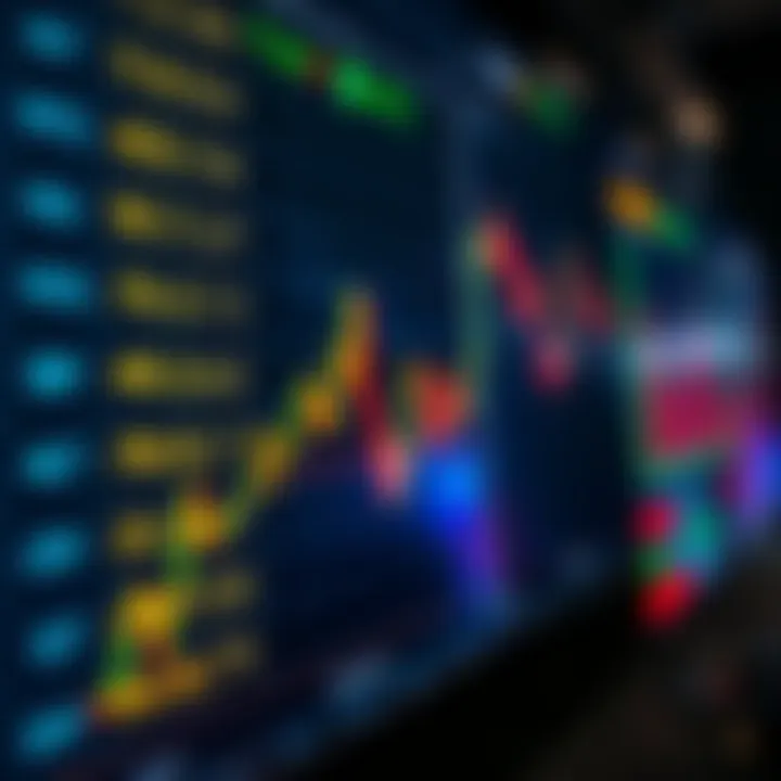 Digital interface showing currency exchange rates and trading options
