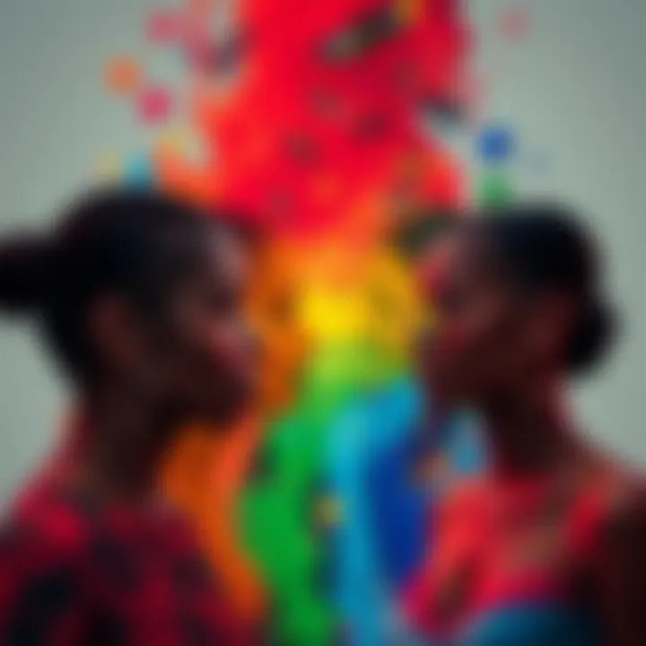 Colorful abstract representation of diverse gender identities symbolizing non-binary spectrum