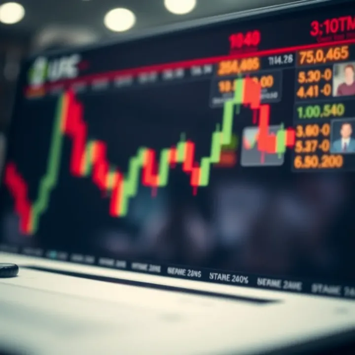 Bearish harami candlestick pattern signaling possible downward movement in stock prices