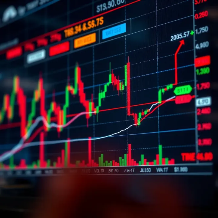 Annotated price chart highlighting key technical patterns with trend lines and breakout points for trading strategy