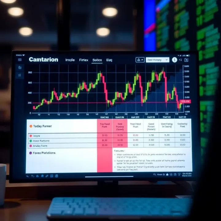 Graph displaying forex trading platforms comparison with features highlighted