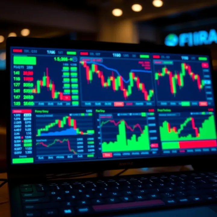Forex Trading Platform Dashboard Displaying Currency Pairs and Charts Dashboard of a forex trading platform showing various currency pairs and trading charts