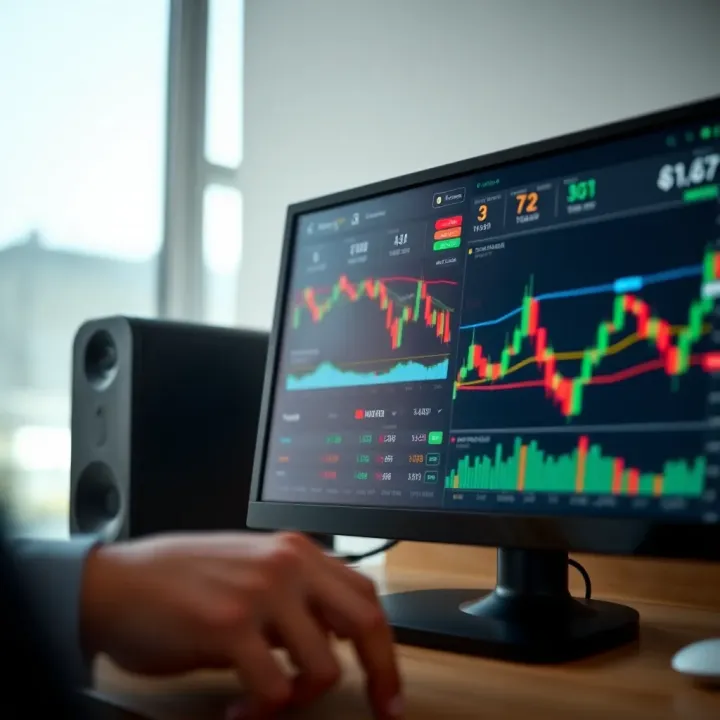 User interface of a forex trading platform showcasing charts and market data