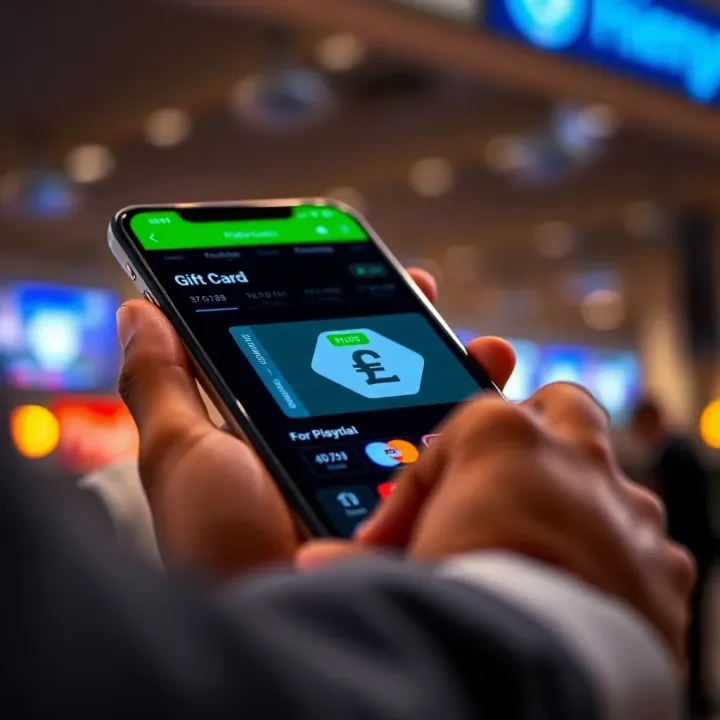 Mobile device displaying popular gift card trading app interface with Nigerian currency symbol
