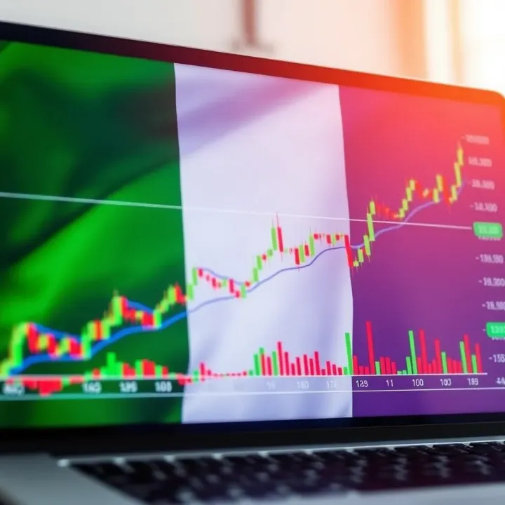Digital chart showing binary options trading data with Nigerian flag background