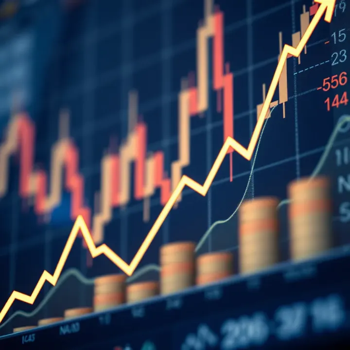 Graph showing upward trend of forex trading with Nigerian Naira currency symbols