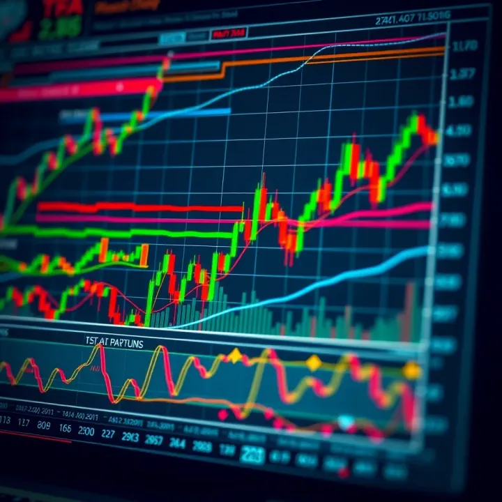 Illustration showing various common chart patterns used in trading analysis
