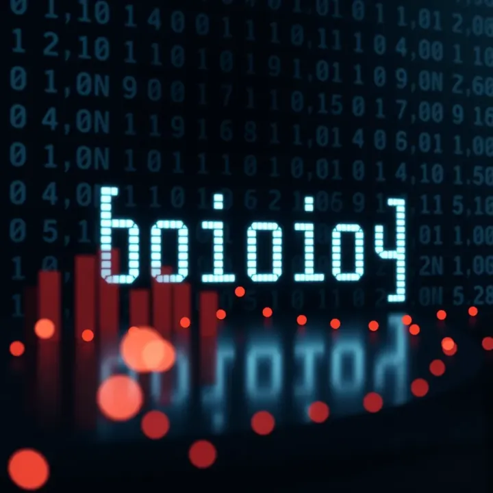 Abstract digital binary code forming an inspiring message on a dark background