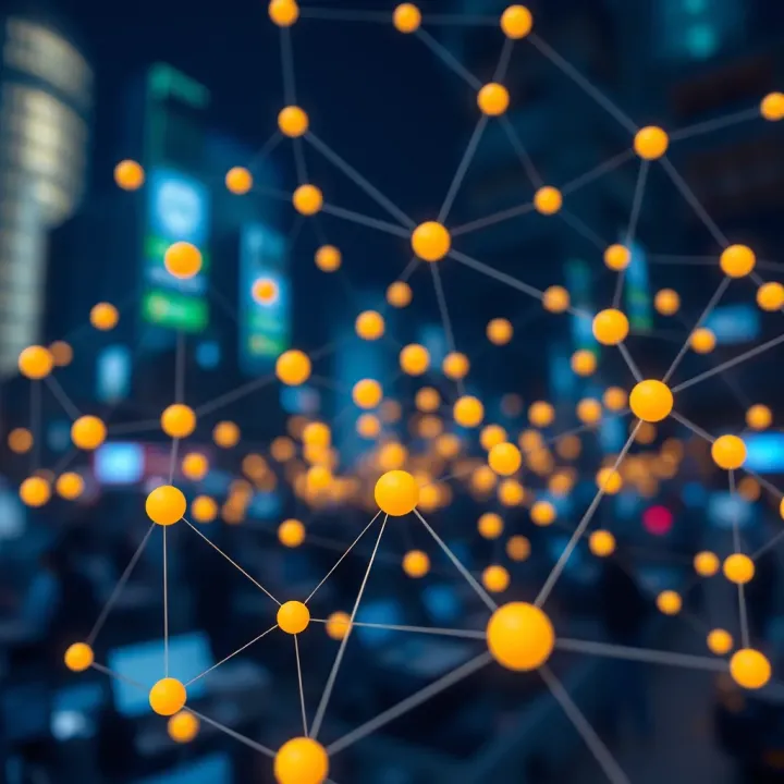 Conceptual illustration showing interconnected nodes representing community and security in cryptocurrency networks