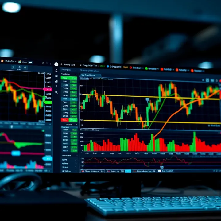 Trading platform interface with risk management tools and analytics