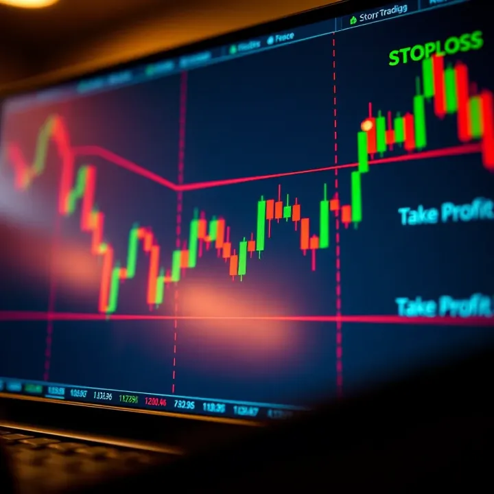 Risk Management Strategies for Forex Traders Illustration of risk management tools including stop-loss and take-profit markers on forex chart