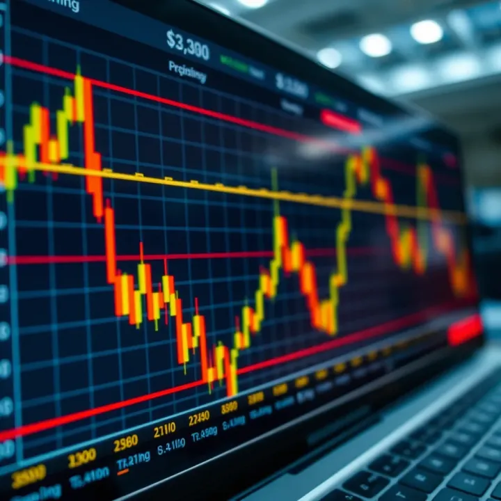 Graph showing currency exchange rates fluctuating on a digital trading platform