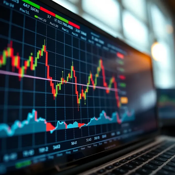 Currency Pairs Movement on Trading Platform Graph displaying currency pairs fluctuations on a digital trading platform