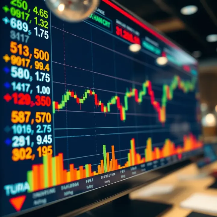 Graph showing currency exchange rates on a digital trading platform
