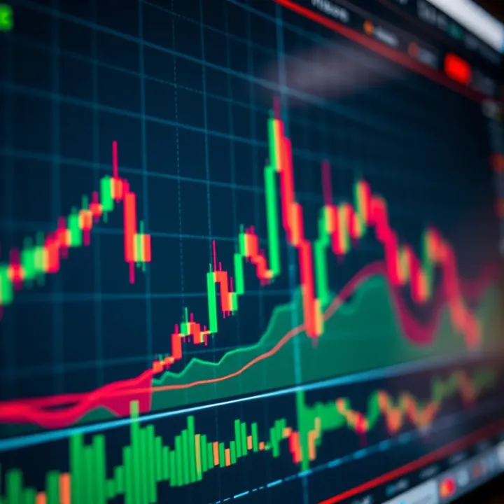 Graph showing forex trading signals overlaid on currency exchange charts