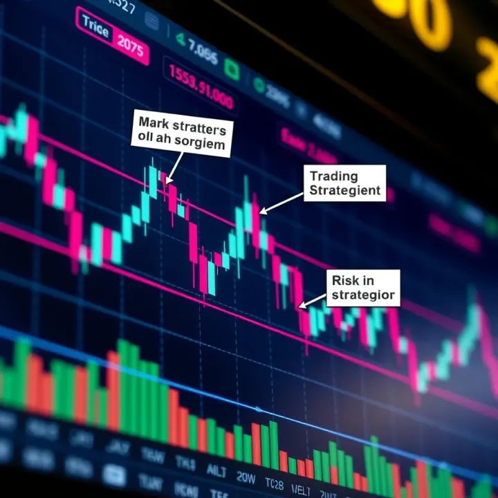 Currency Price Movements with Trading Strategies and Risk Management Graph showing currency price movements with annotations for key trading strategies and risk management