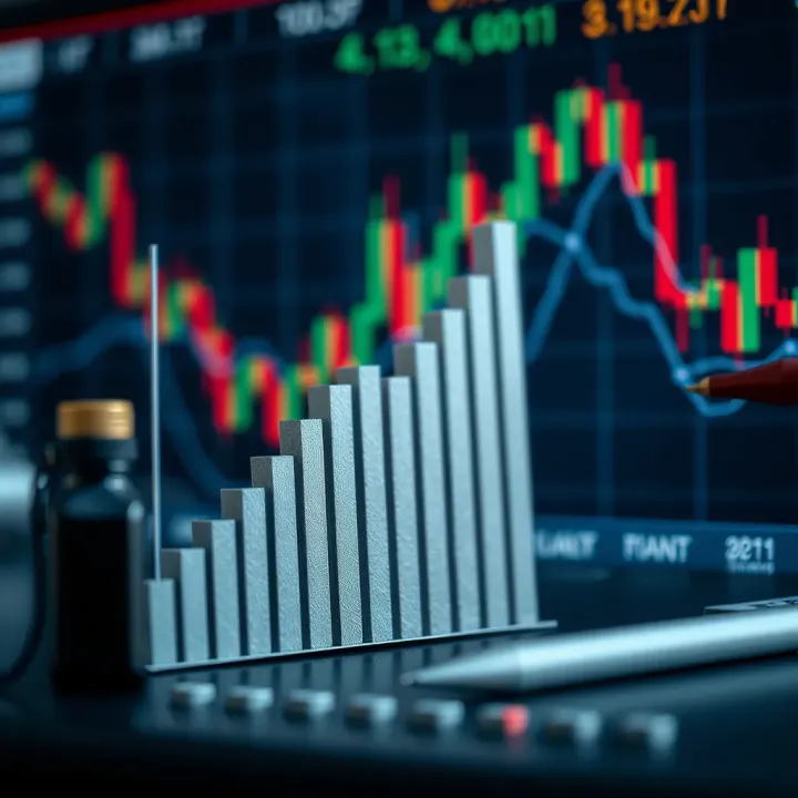 Graph depicting the evaluation of binary options brokers in Nigeria with financial charts in the background