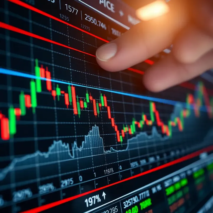 Graph showing currency pair fluctuations in forex market