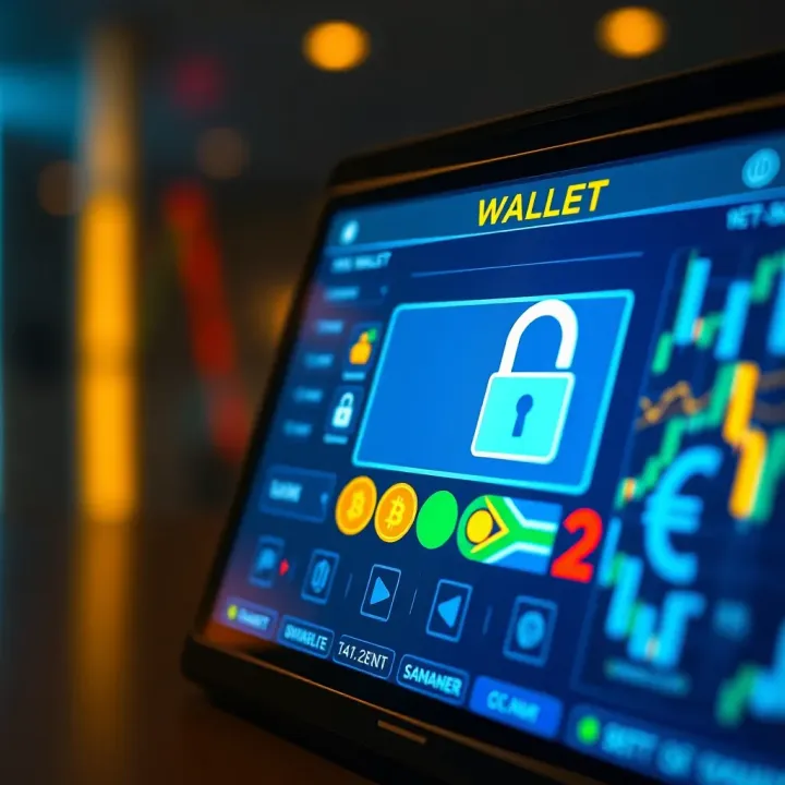 Safe Crypto Wallet Management for South African Traders Digital wallet interface with secure login and South African currency symbols