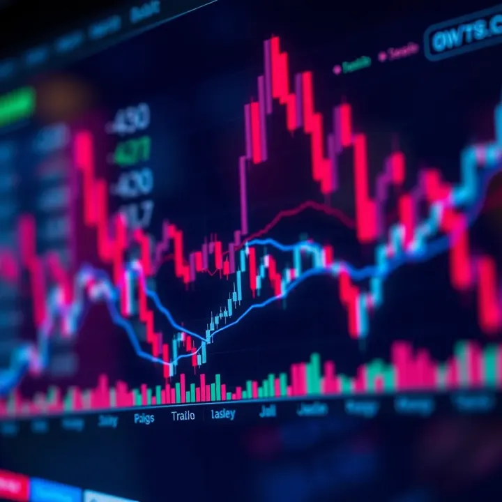Graph illustrating currency exchange rates and fluctuations in forex trading