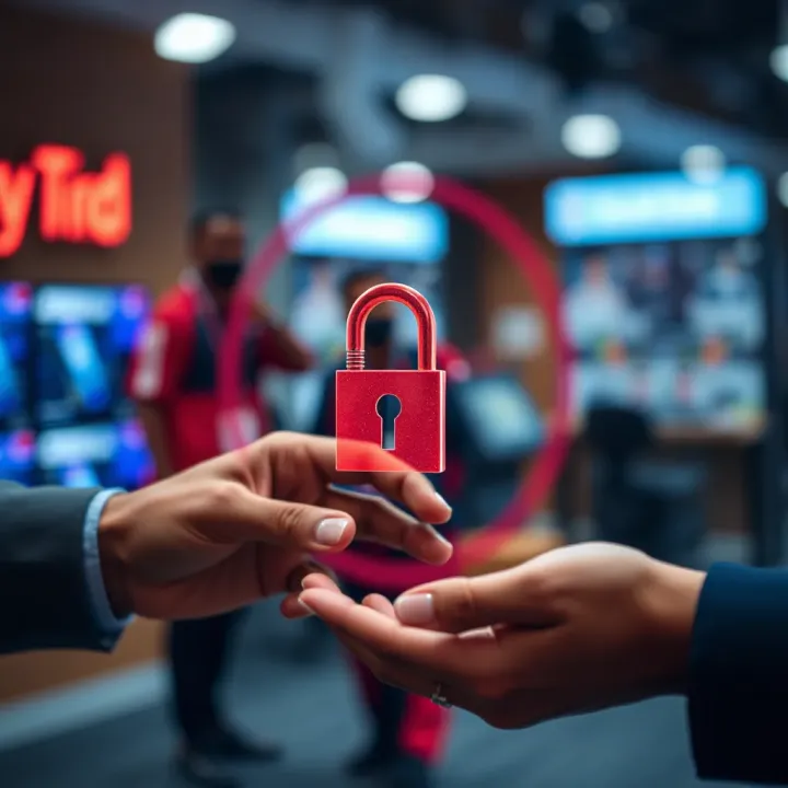 Security Features in Gift Card Trading Applications Secure digital transaction with lock icon representing safety in gift card trading apps