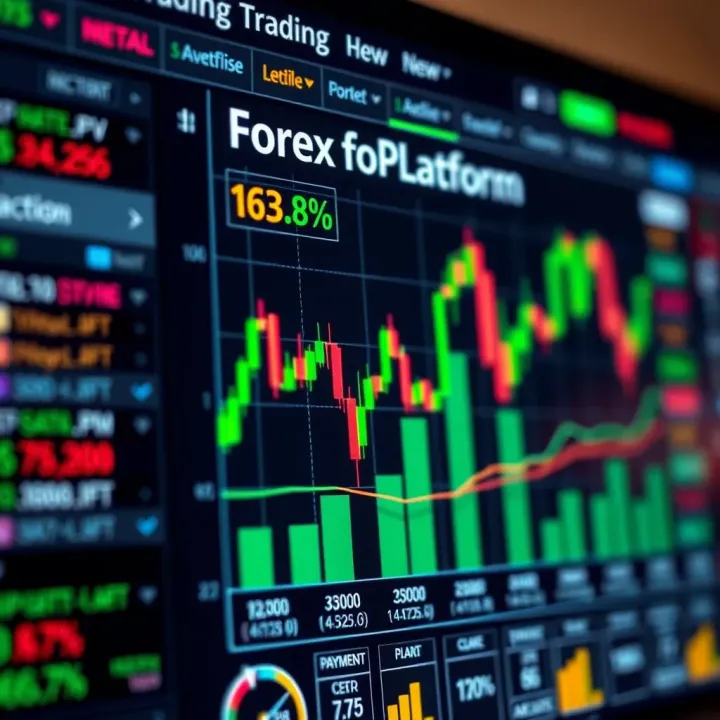 Graph showing forex trading platform features including fees, instruments, and payment options