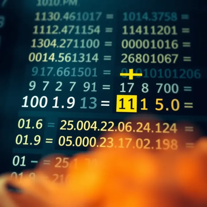 Diagram demonstrating binary addition with carry rules highlighted between binary digits
