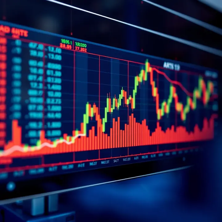 Graph showing AI analysis improving forex trading decisions with digital financial data