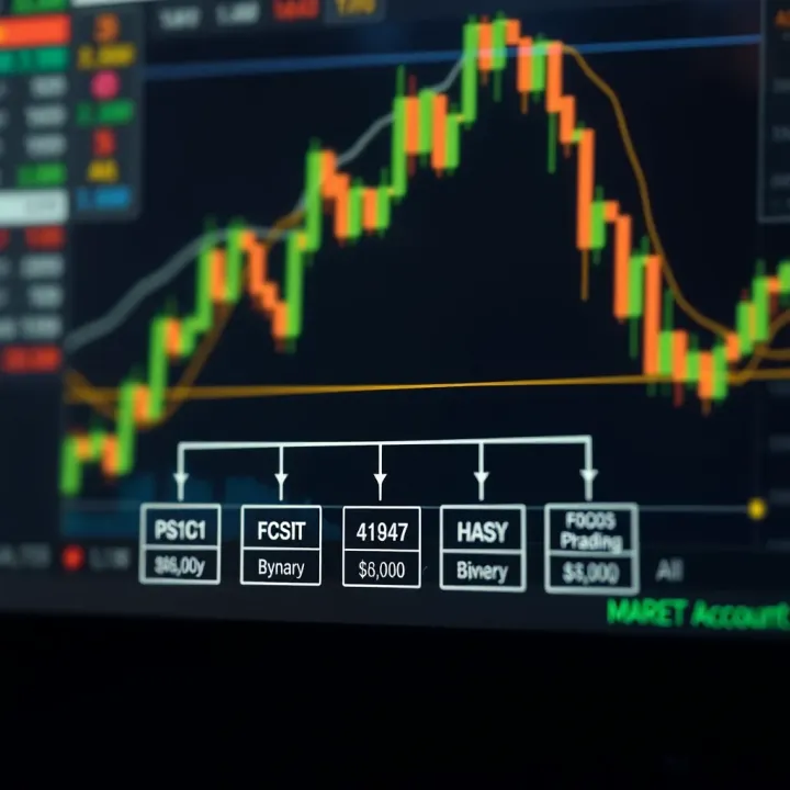 Diagram showing the concept of binary account structure in financial trading