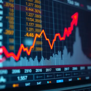 Trend Chart Illustrating Binary Trade Investment Fluctuations Graph showing the upward and downward trends in binary trade investment