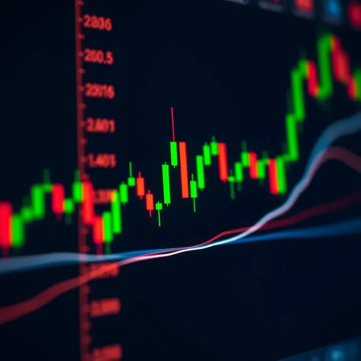Bearish Candlestick Pattern Indicating Market Reversal Bearish candlestick pattern on trading graph highlighting possible market reversal