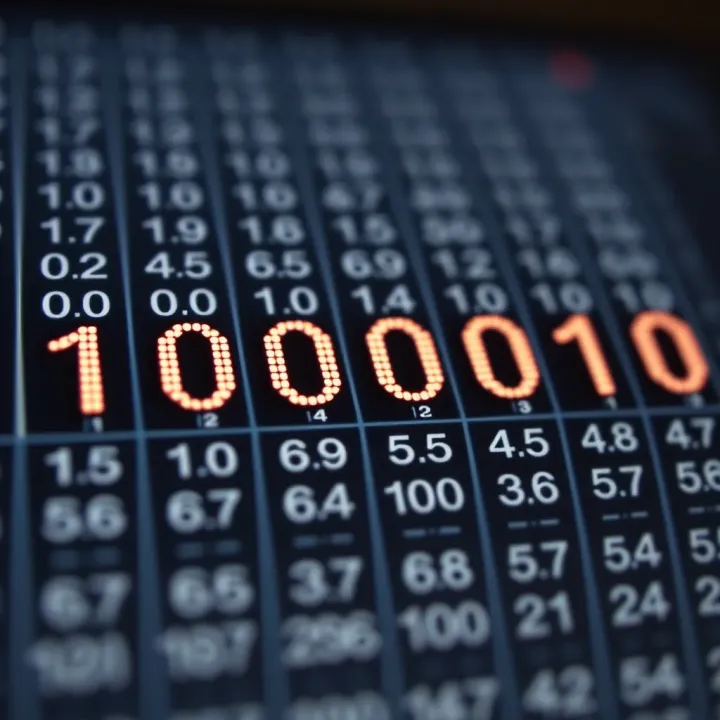 Binary Digits and Their Decimal Place Values Diagram showing binary digits aligned with corresponding decimal place values