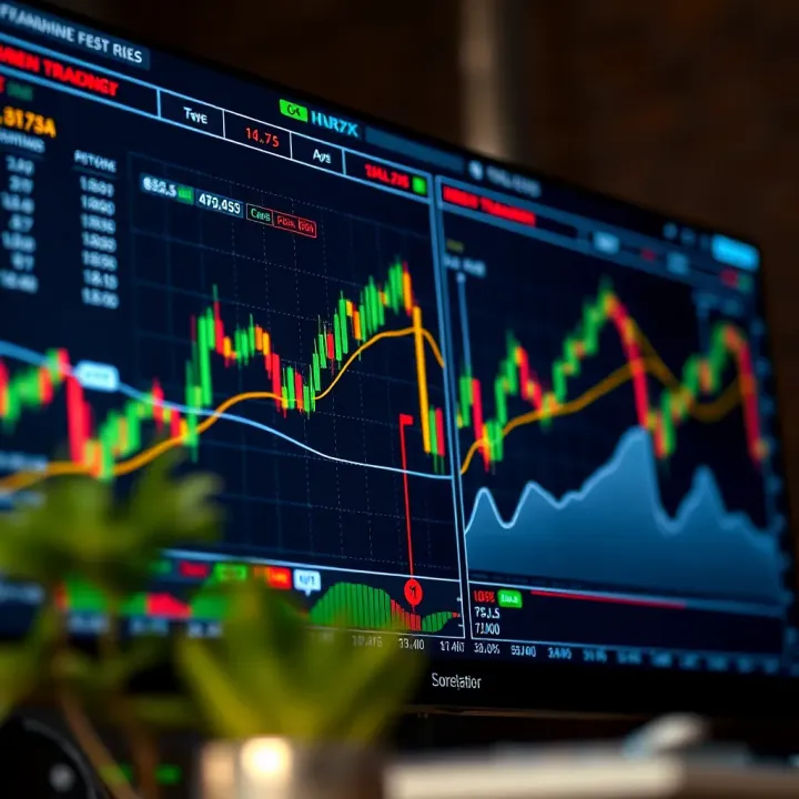 Forex trading platform displaying currency charts and trading indicators