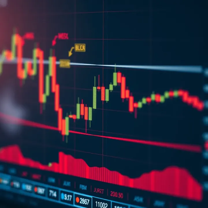 Visual representation of various forex candlestick patterns on a price chart with highlighted bullish and bearish formations