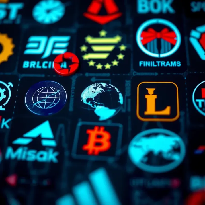 Abstract representation of forex trading logos showcasing design elements and symbolism