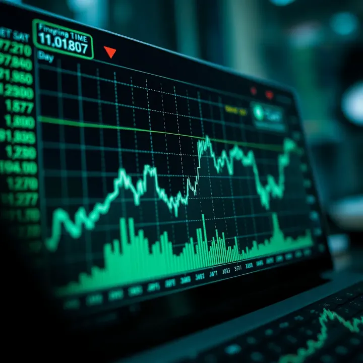 Graph showing fluctuating forex trading profits over several days
