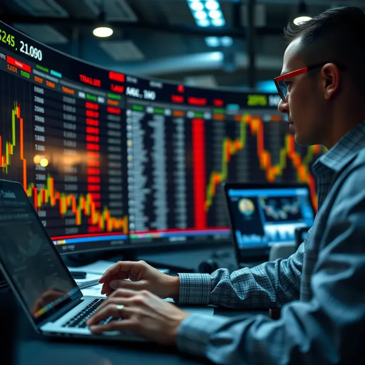 Visual representation of South African trader monitoring exchange rates and regulatory documents on a digital platform