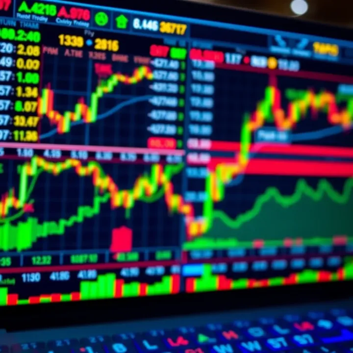Live forex trading platform displaying currency pairs and charts with real-time data