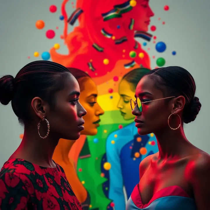 Colorful abstract representation of diverse gender identities symbolizing non-binary spectrum