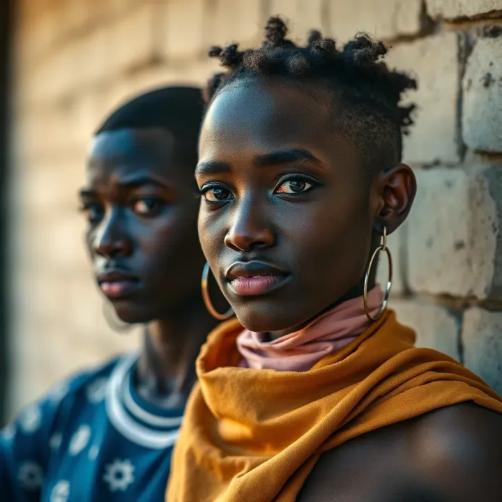 Respect and Inclusion of Non-Binary Identities in South Africa Illustration showing respect and inclusion in a South African cultural context